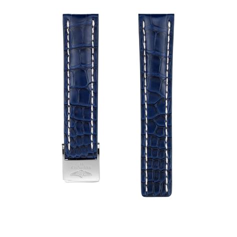 breitling krokodil armband|Blue Alligator Leather Strap .